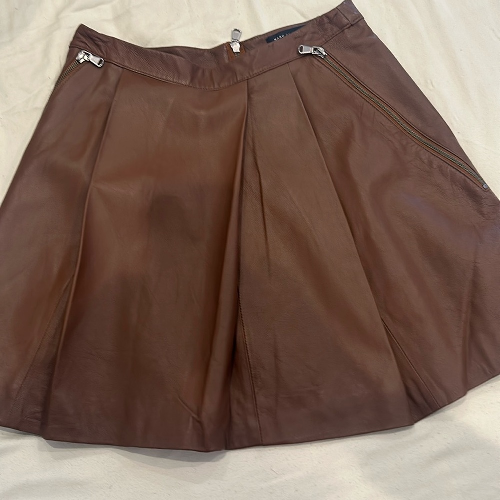 Marc by Marc Jacob’s brown pleated leather skirt